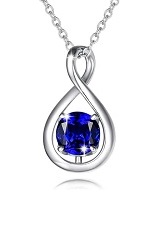 nice silver infinity pendant sapphire birthstone baby necklace